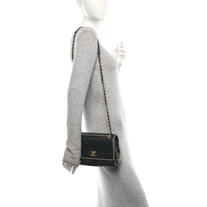 Chanel Calfskin Stitched Chain Flap Black 2 of 11