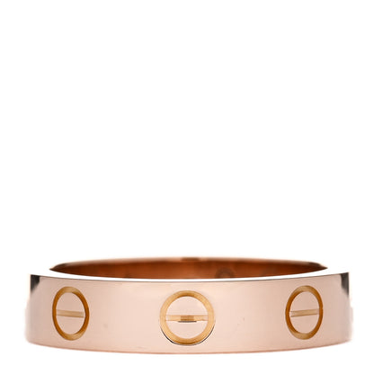 Cartier 18K Pink Gold Diamond 4mm LOVE Wedding Band Ring 48 4.5 3 of 4