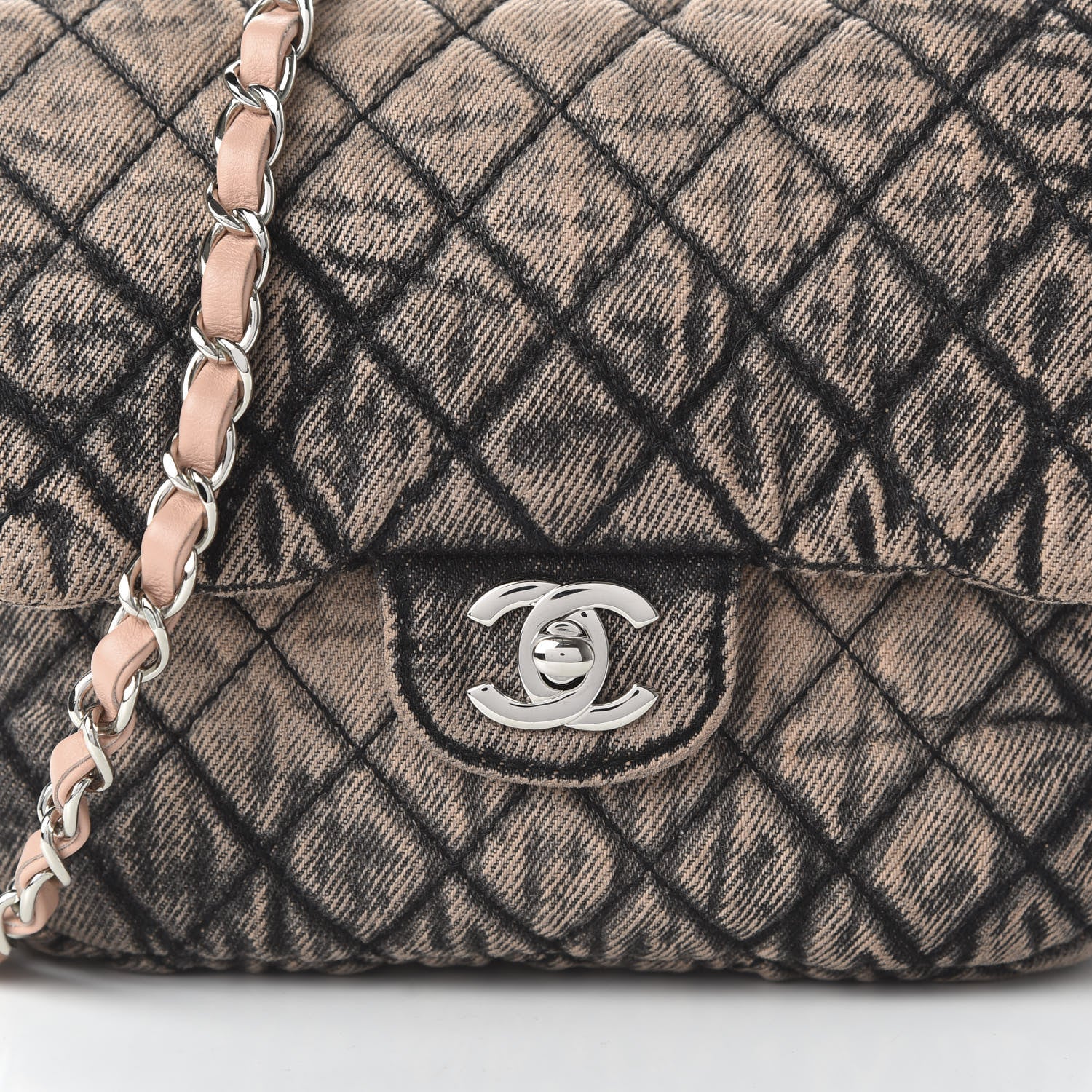 Chanel Washed Denim Quilted Small Denimpression Flap Rose Clair 10 of 11