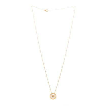 Cartier 18K Yellow Gold Diamond Mother of Pearl XS Amulette de Cartier Pendant Necklace 3 of 5