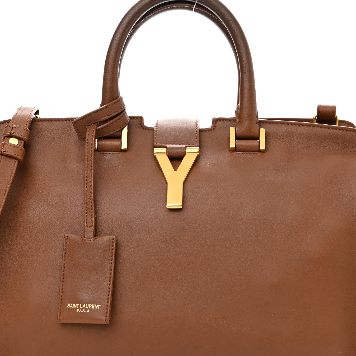 Saint Laurent Calfskin Small Classic Y Cabas Cognac 7 of 18