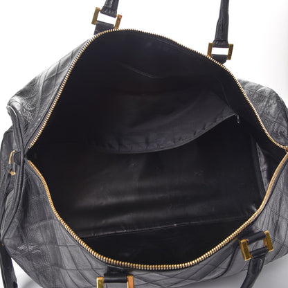 Chanel Calfskin Stitched Duffel Bag Black 5 of 16