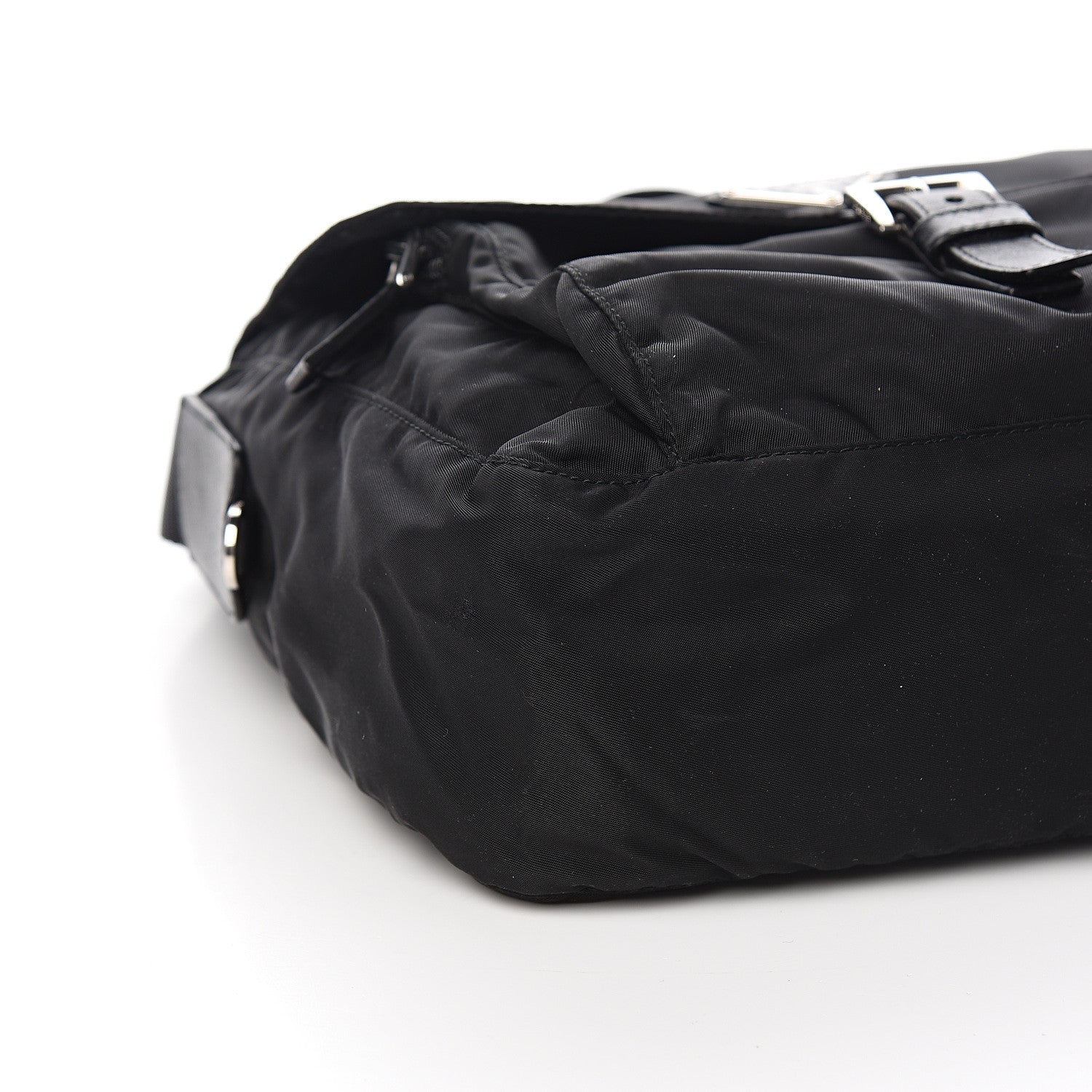 Prada Tessuto Nylon Saffiano Messenger Bag Black 7 of 9