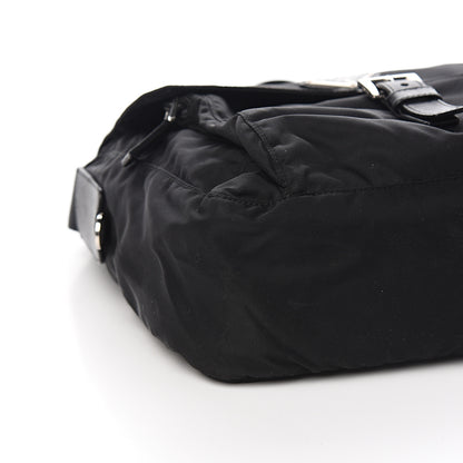 Prada Tessuto Nylon Saffiano Messenger Bag Black 7 of 9
