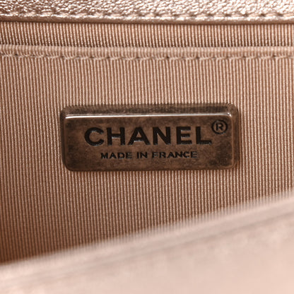 Chanel Metallic Calfskin Crystal Studded Small Boy Flap Light Pink 6 of 11