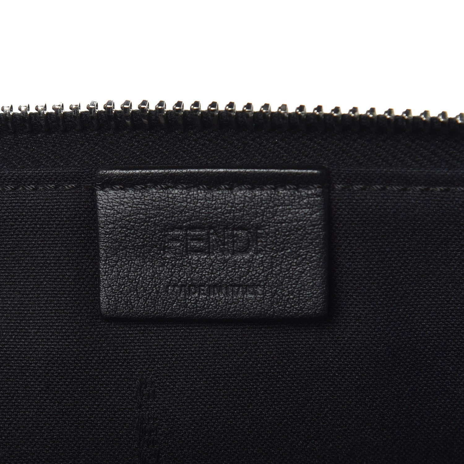 Fendi Vitello Century Hypnoteyes Zip Around Pouch Black 6 of 9