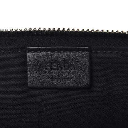Fendi Vitello Century Hypnoteyes Zip Around Pouch Black 6 of 9