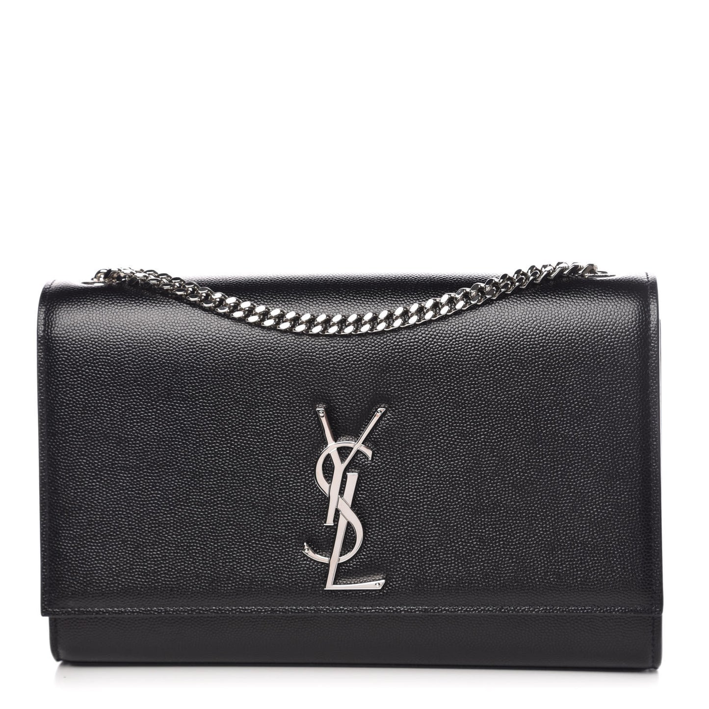 Grain De Poudre Medium Classic Monogram Kate Satchel Black