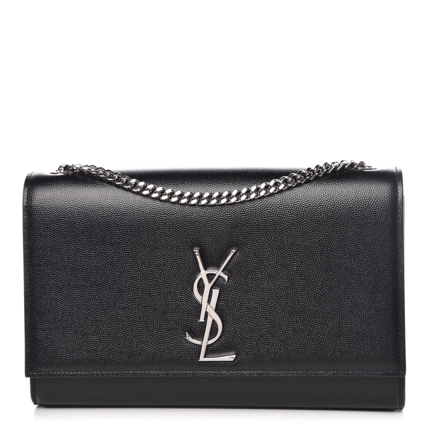 Saint Laurent Grain De Poudre Medium Classic Monogram Kate Satchel Black 1 of 9