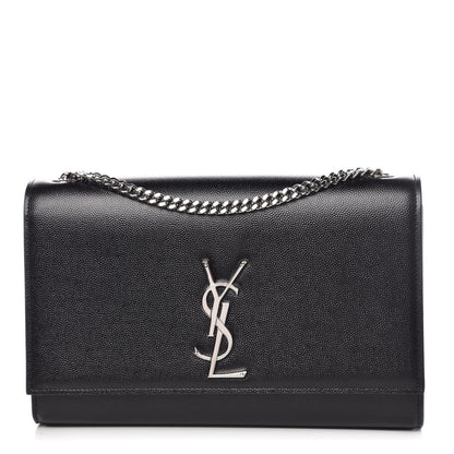 Saint Laurent Grain De Poudre Medium Classic Monogram Kate Satchel Black 1 of 9