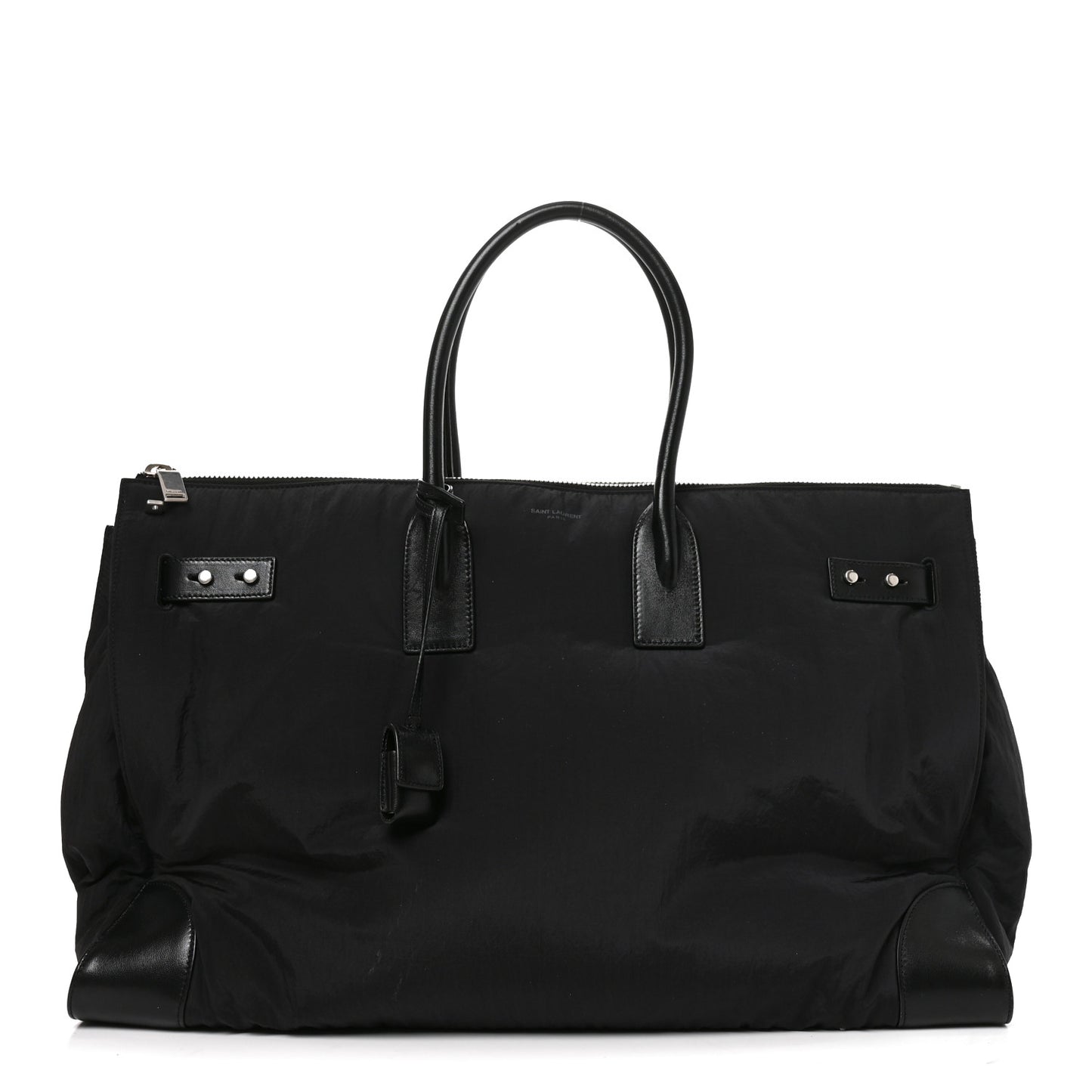 Nylon Calfskin 48H Sac De Jour Duffle Black