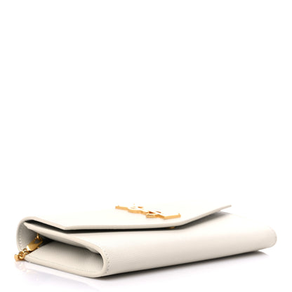 Saint Laurent Grain De Poudre Monogram Uptown Chain Wallet Crema Soft 5 of 11