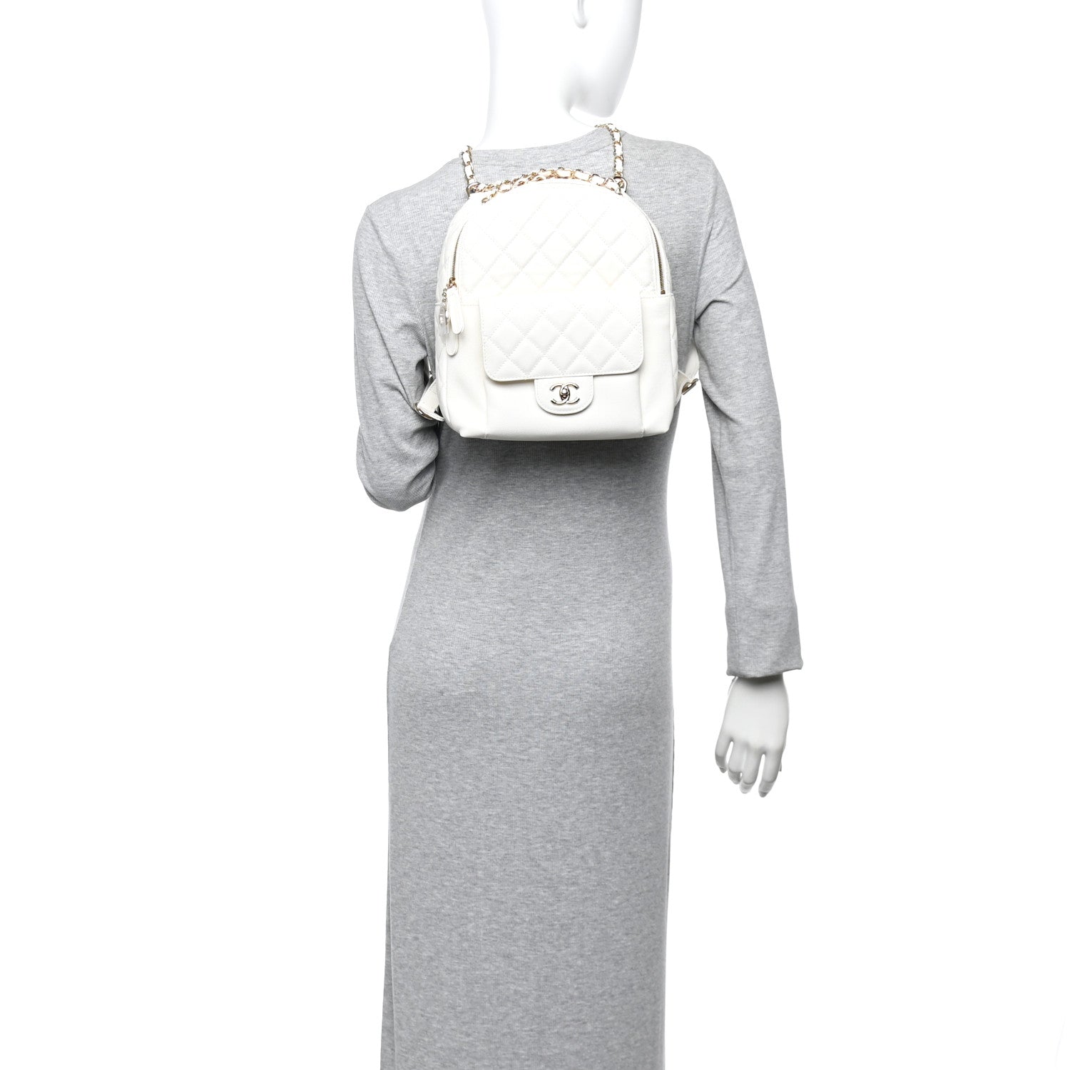 Chanel Caviar Quilted Small CC Day Backpack White 2 of 10