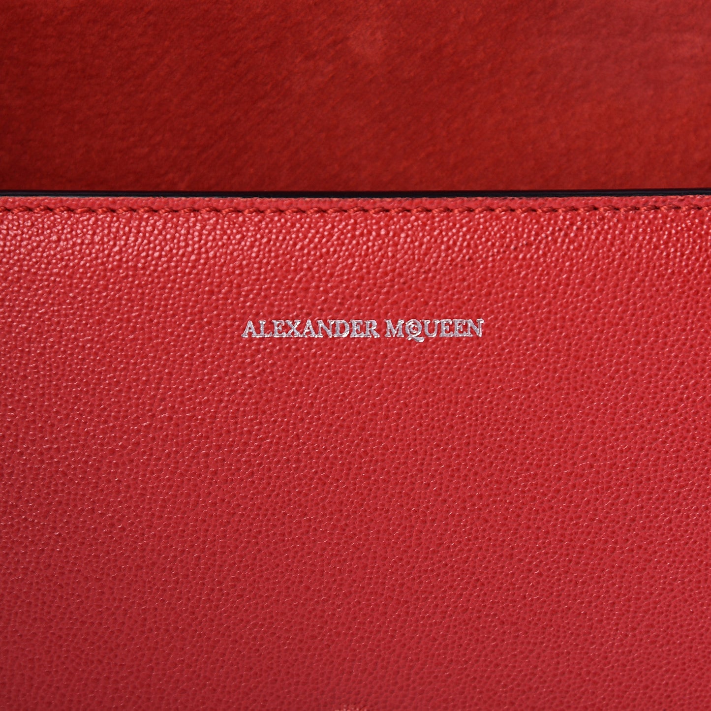 Grained Calfskin Medium Insignia Flap China Red