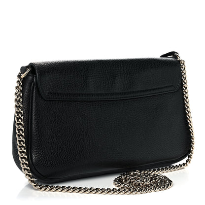 Gucci Pebbled Calfskin Medium Soho Flap Crossbody Black 3 of 13