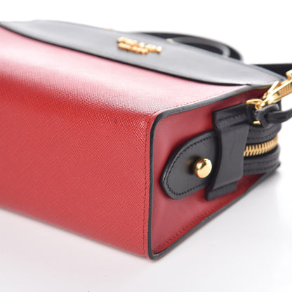 Prada Saffiano City Calfskin Esplanade Crossbody Bag Fuoco Black 9 of 9