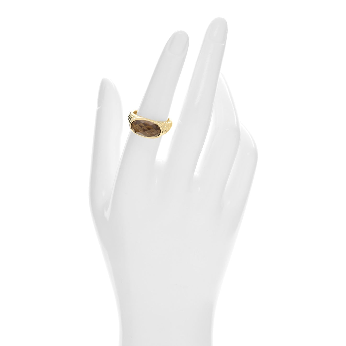 18K Yellow Gold Smoky Quartz Color Classics Ring 54 7