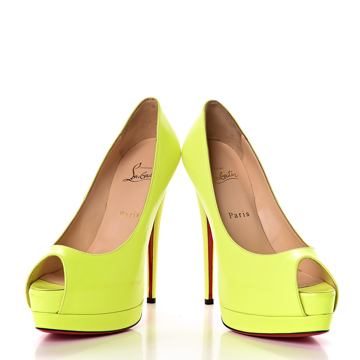 Christian Louboutin Calfskin Palais Royal 140 Pumps 38.5 Fluo 9 of 11