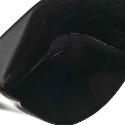 Saint Laurent Smooth Shiny Calfskin Monogram Uptown Pouch Black 6 of 9