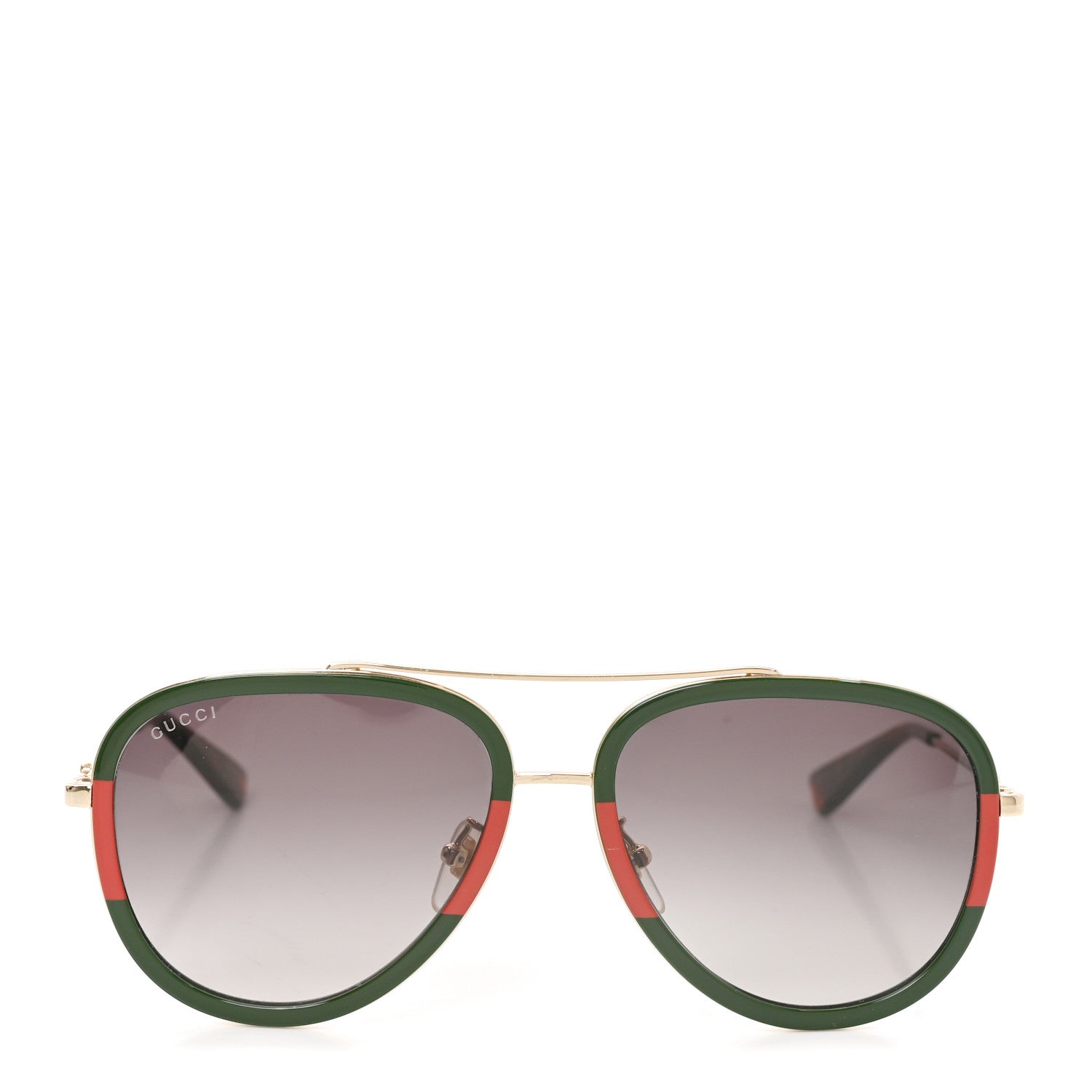 Gucci Web Aviator Sunglasses GG0062S Green Red 2 of 7