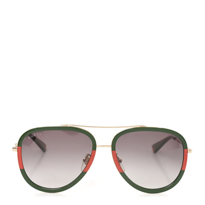 Gucci Web Aviator Sunglasses GG0062S Green Red 2 of 7