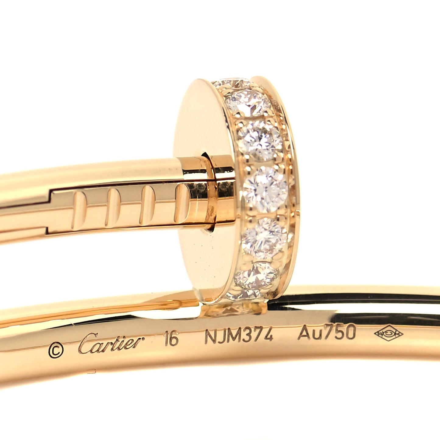 18K Yellow Gold Diamond Juste Un Clou Bracelet 16