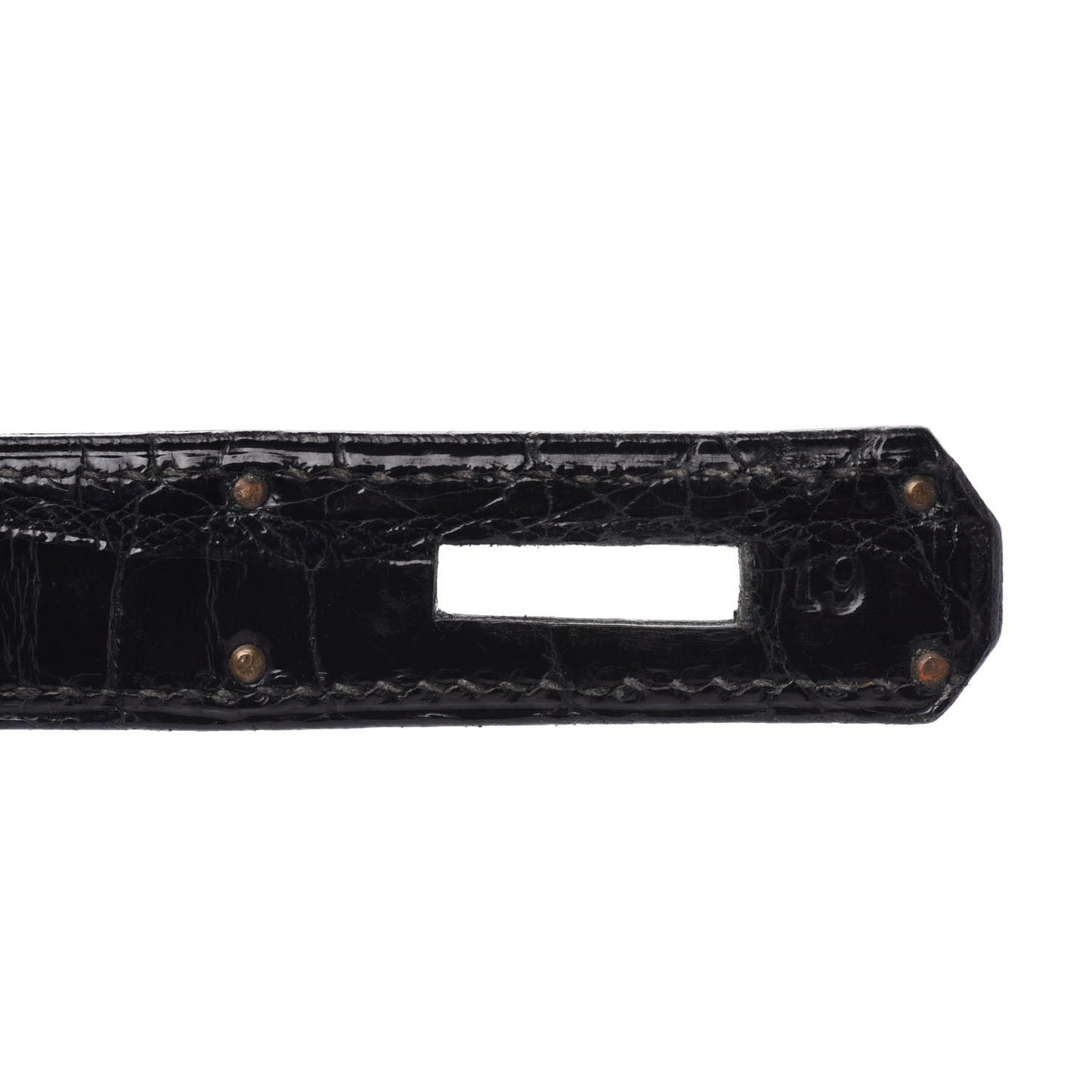 Shiny Crocodile Kelly Sellier 32 Black