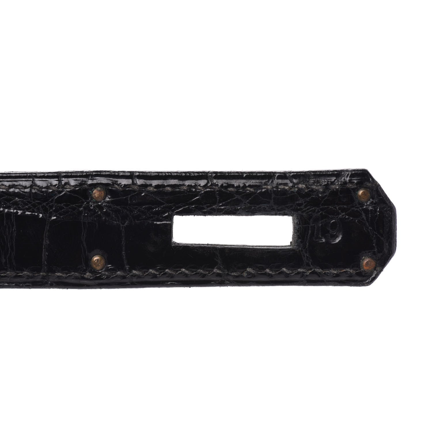 Hermes Shiny Crocodile Kelly Sellier 32 Black 27 of 33