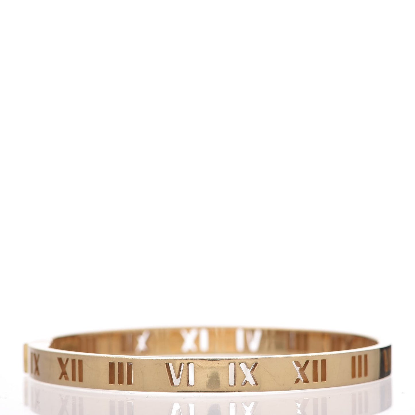 18K Yellow Gold Diamond Atlas Pierced Hinged Bangle Bracelet