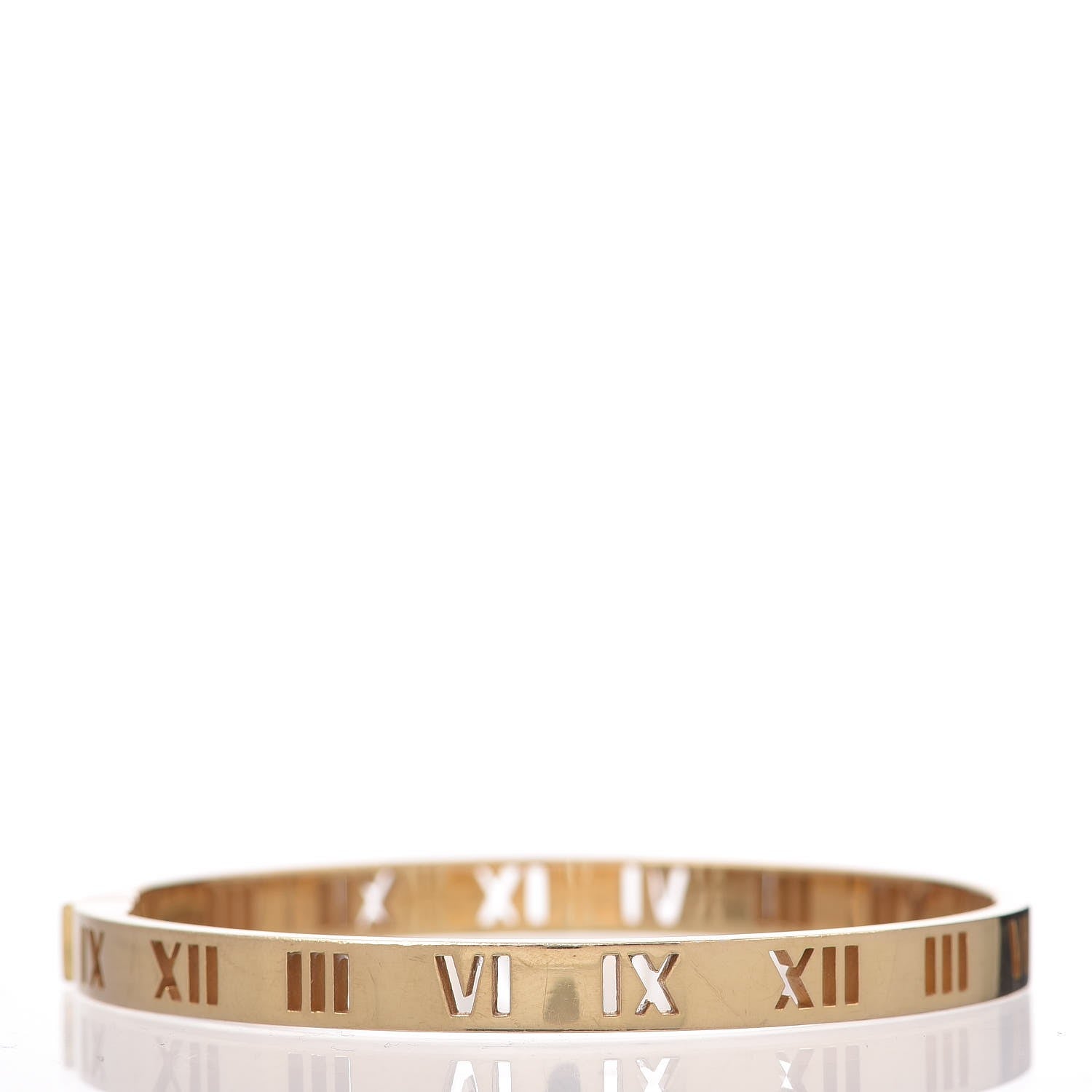Tiffany 18K Yellow Gold Diamond Atlas Pierced Hinged Bangle Bracelet 3 of 6