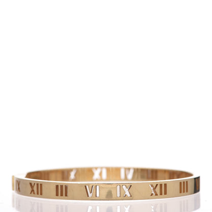 Tiffany 18K Yellow Gold Diamond Atlas Pierced Hinged Bangle Bracelet 3 of 6