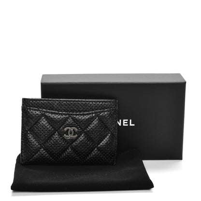 Chanel Perforated Lambskin Quilted Card Holder Black 9 of 9