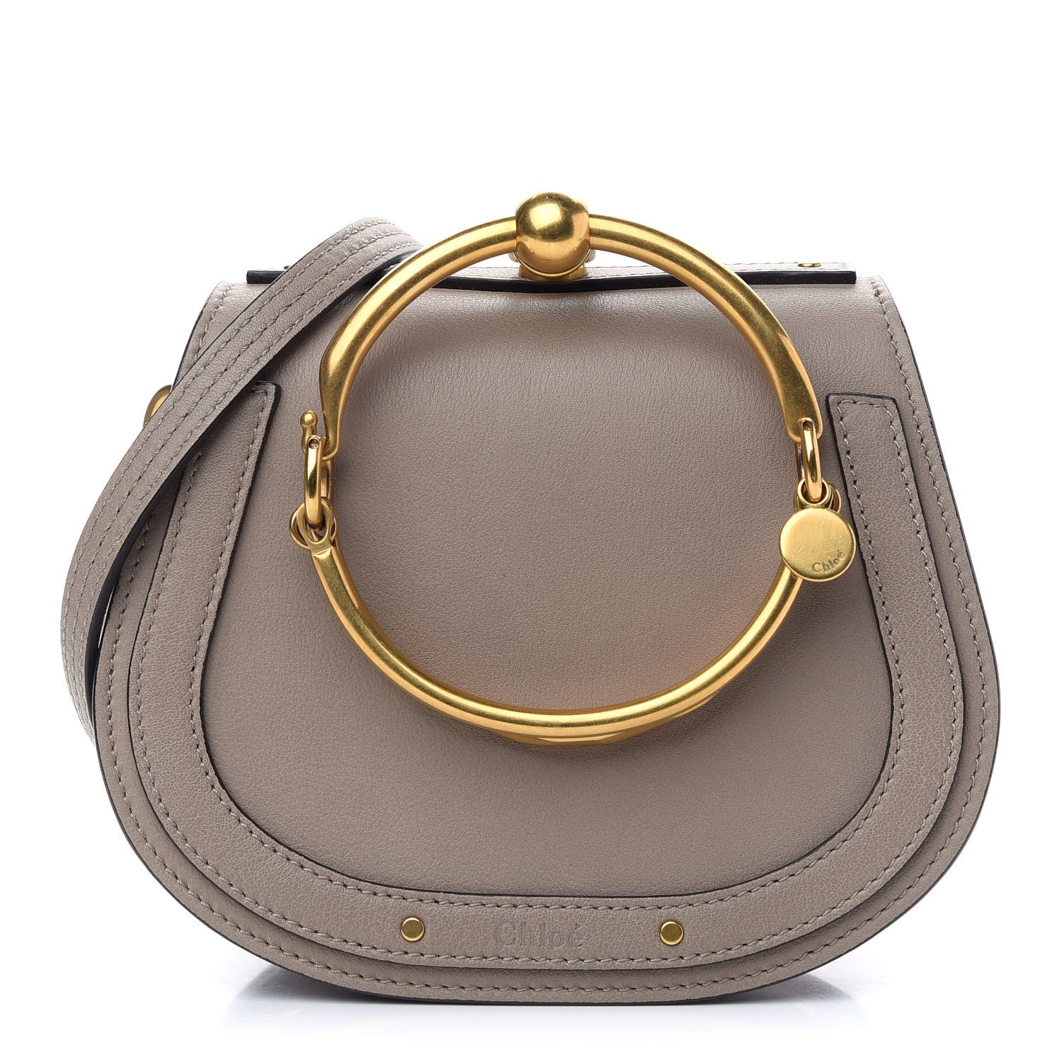 Chloe Calfskin Suede Small Nile Bracelet Bag Motty Grey 1 of 8
