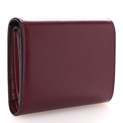 Celine Shiny Calfskin Small Triomphe Wallet Deep Burgundy 3 of 11