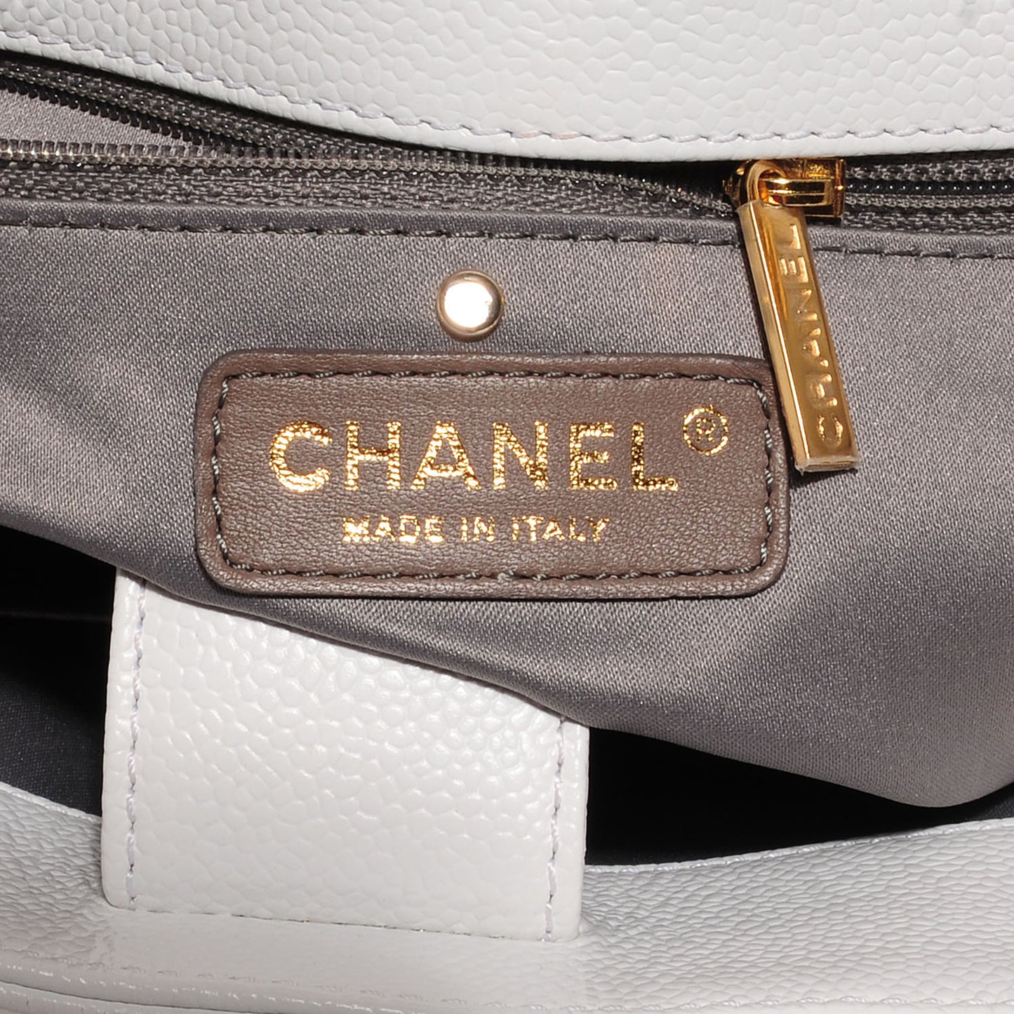 Caviar Petit Shopping Tote PST White