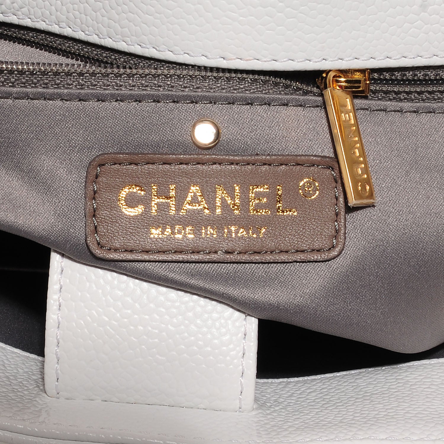 Chanel Caviar Petit Shopping Tote PST White 5 of 7