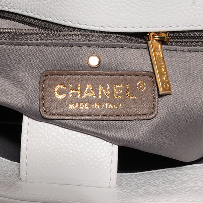 Chanel Caviar Petit Shopping Tote PST White 5 of 7