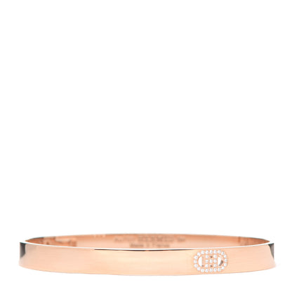 Hermes 18K Rose Gold Diamond PM H D'Ancre Bracelet SH 1 of 6