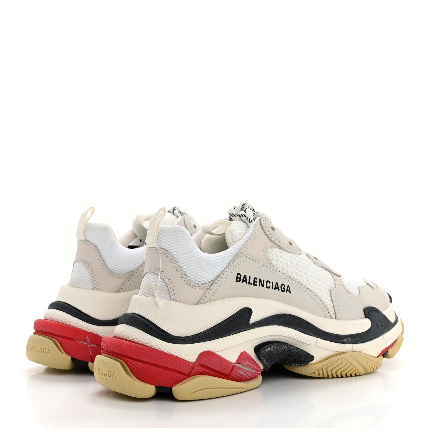 Fabric Mesh Womens Triple S Sneakers 39 Grey Red White