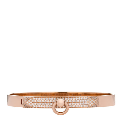 Hermes 18K Rose Gold Diamond PM Collier De Chien Pave Bracelet SH 1 of 3
