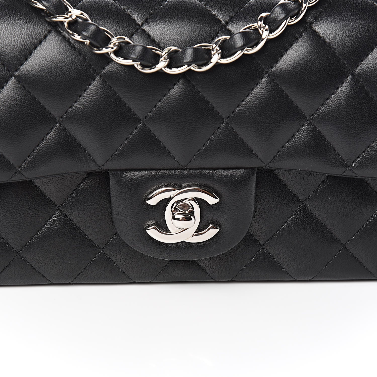 Chanel Lambskin Quilted Mini Rectangular Flap Black 10 of 12