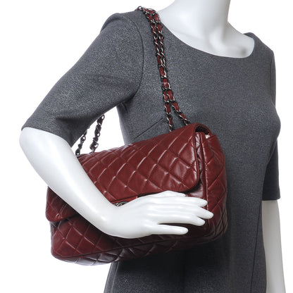 Chanel Lambskin Jumbo Single Flap Dark Red 2 of 7