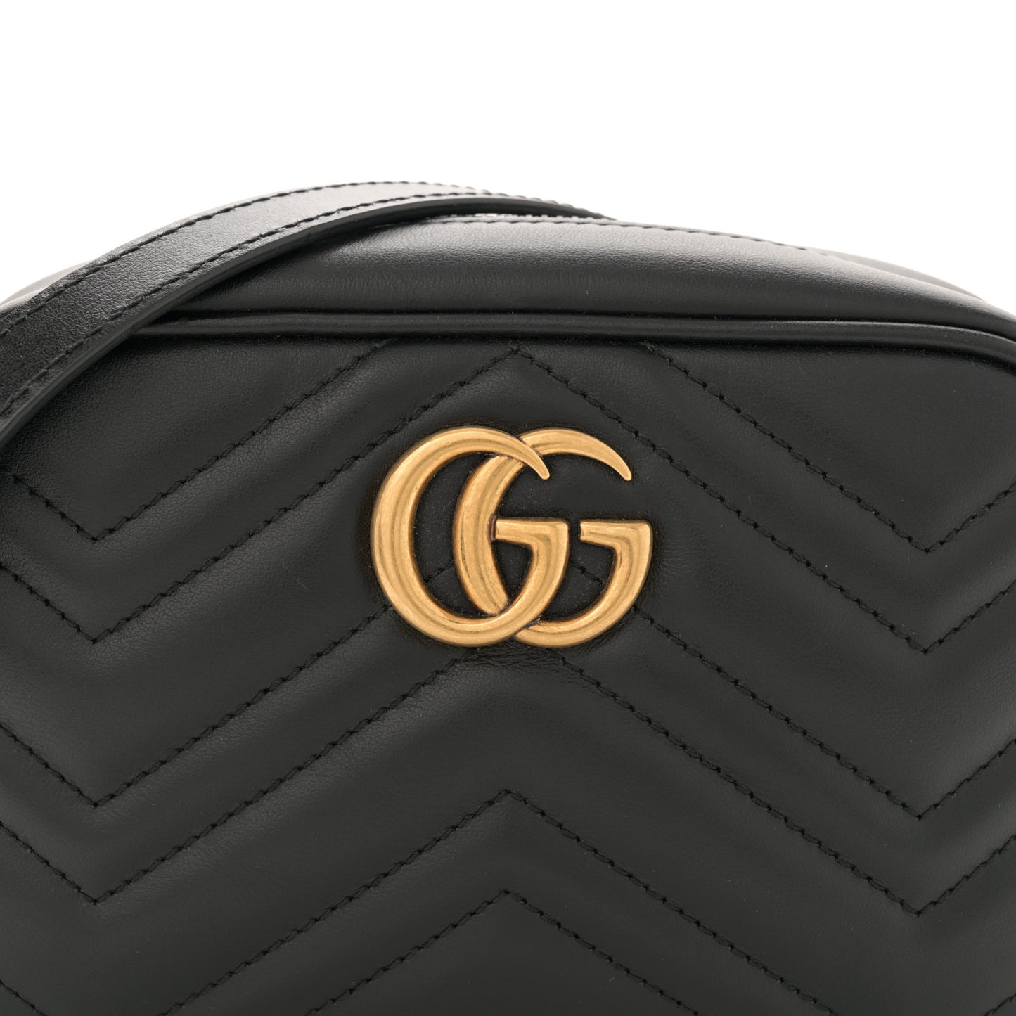 Calfskin Matelasse Mini GG Marmont Chain Shoulder Bag Black