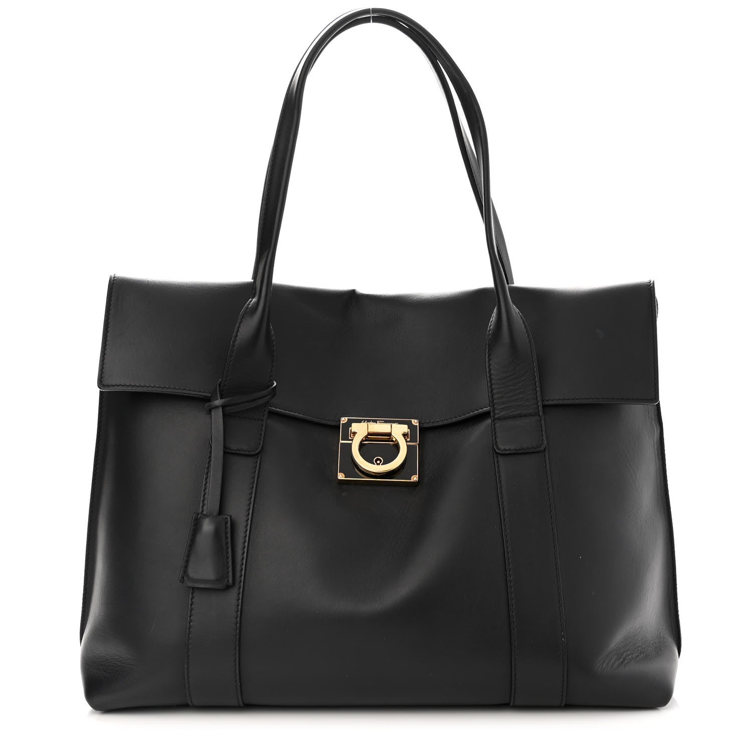 Salvatore Ferragamo Calfskin Large Sookie Satchel Black 3 of 21
