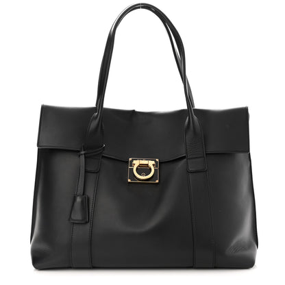 Salvatore Ferragamo Calfskin Large Sookie Satchel Black 3 of 21