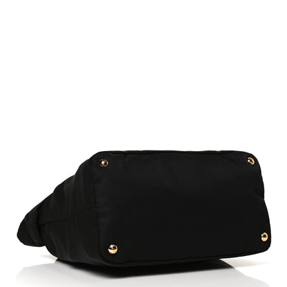 Prada Tessuto Nylon Calfskin Tote Black 4 of 10