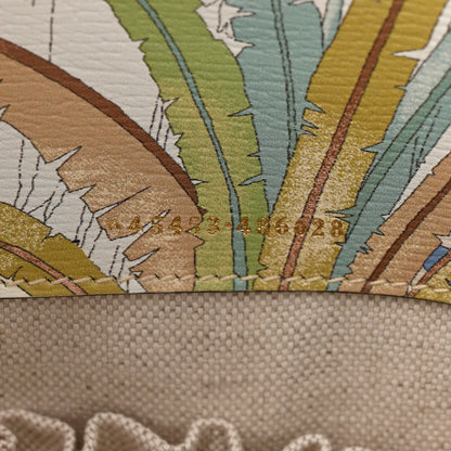 Gucci New Shangai Calfskin Tiger Savanah Mini Horsebit 1955 Foldover Top Handle Bag Chalky White Multicolor 7 of 10