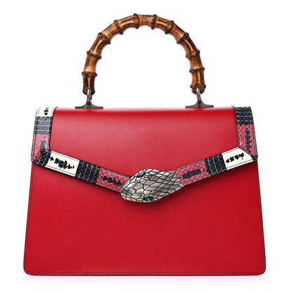 Gucci Calfskin Snakeskin Medium Lilith Top Handle Bag Red 1 of 10
