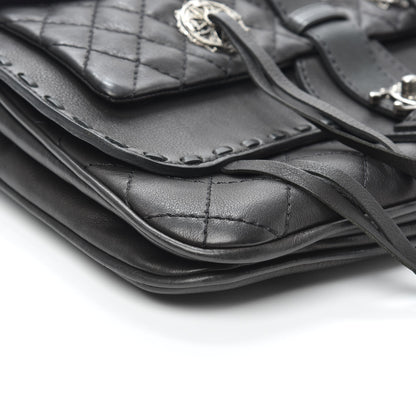 Chanel Calfskin Quilted Dallas Saddle Bag Black 9 of 10