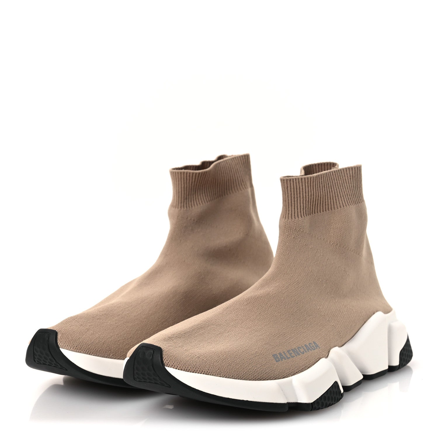 Balenciaga Neoprene Knit Bi-Color Sole Womens Speed Sneakers 40 Beige White Black 4 of 11